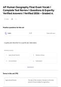 AP Human Geography Final Exam Vocab &vert; Complete Test Review &vert; Questions & Expertly Verified Answers &vert; Verified 2026 &ndash; Graded A&period;