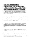 WGU D488 CYBERSECURITY &NewLine;ARCHITECTURE AND ENGINEERING &NewLine;ACTUAL EXAM PAPER 2026 COMPLETE &NewLine;QUESTIONS AND ANSWERS GRADED A&plus;