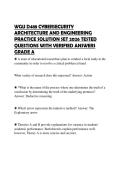 WGU D488 CYBERSECURITY &NewLine;ARCHITECTURE AND ENGINEERING &NewLine;PRACTICE SOLUTION SET 2026 TESTED &NewLine;QUESTIONS WITH VERIFIED ANSWERS &NewLine;GRADE A