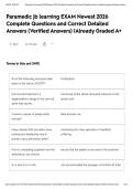 Paramedic jb learning EXAM Newest 2026 Complete Questions and Correct Detailed Answers &lpar;Verified Answers&rpar; &vert;Already Graded A&plus;&NewLine;&NewLine;
