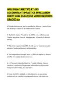 WGU D550 TASK TWO ETHICS &NewLine;ACCOUNTANTS PRACTICE EVALUATION &NewLine;SCRIPT 2026 QUESTIONS WITH SOLUTIONS &NewLine;GRADED A&plus;