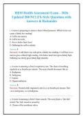 HESI Health Assessment Exam &lpar;Latest 2026 Update&rpar; &vert; 200 Q&As with Rationales &vert; Nursing HESI Prep