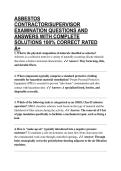 ASBESTOS CONTRACTOR&sol;SUPERVISOR EXAMINATION QUESTIONS AND ANSWERS WITH COMPLETE SOLUTIONS 100&percnt; CORRECT RATED A&plus;
