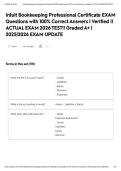 Intuit Bookkeeping Professional Certificate EXAM Questions with 100&percnt; Correct Answers &vert; Verified &vert;&vert; ACTUAL EXAM 2026 TEST&excl;&excl; Graded A&plus; &vert; 2025&vert;2026 EXAM UPDATE&NewLine;&NewLine;