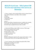 HESI PN Exit Exam &lpar;Latest 2026 Update&rpar; &vert; 200 Q&As with Rationales &vert; Nursing HESI Prep