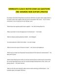 MINNESOTA CLASS D WATER EXAM 163 QUESTIONS AND ANSWERS NEW EDITION UPDATED