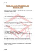 Chem 103 Exam 1 Questions and Answers 2026
