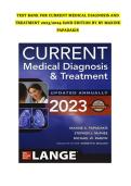 Current Medical Diagnosis and Treatment 2025 Test Bank&comma; 62nd Edition&comma; Comprehensive Medical Exam Practice Questions