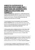 ASBESTOS SUPERVISOR 50 QUESTION STATE EXAME PART 1 QUESTIONS AND ANSWERS WITH COMPLETE SOLUTIONS 100&percnt; CORRECT&excl;&excl;&excl;
