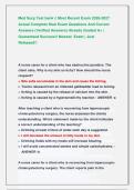 Med Surg Test bank &vert;&vert; Most Recent Exam 2026-2027 &NewLine;Actual Complete Real Exam Questions And Correct  &NewLine;Answers &lpar;Verified Answers&rpar; Already Graded A&plus; &vert; &NewLine;Guaranteed Success&excl;&excl; Newest  Exam &vert; Just   &NewLine;Released&excl;&excl; 