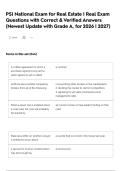 PSI National Exam for Real Estate &vert; Real Exam Questions with Correct & Verified Answers &lpar;Newest Update with Grade A&comma; for 2026 &vert; 2027&rpar;