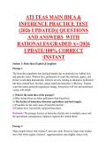 ATI TEAS MAIN IDEA & &NewLine;INFERENCE PRACTICE TEST &NewLine;&lpar;2026 UPDATED&rpar;&vert;&vert; QUESTIONS  &NewLine;AND ANSWERS  WITH &NewLine;RATIONALES&sol;GRADED A&plus;&sol;2026 &NewLine;UPDATE&sol;100&percnt; CORRECT &NewLine;&sol;INSTANT