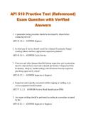 API 510 Practice Test &lpar;Referenced&rpar; &NewLine;Exam Questions with Verified &NewLine;Answers 