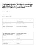 Veterinary technician TEXAS state board exam Study &vert;Strategies Review of Key Quizzes with 100&percnt; Correct Answers&comma; 2026 &vert;2027&period;