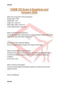 CHEM 103 Exam 4 Questions and Answers 2026