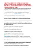HESI PN LEADERSHIP EXIT EXAM 2026 &vert; 200 VERIFIED REAL EXAM QUESTIONS & ANSWERS &vert; PRACTICAL NURSING LEADERSHIP STUDY GUIDE &vert; GUARANTEED A&plus; PREP