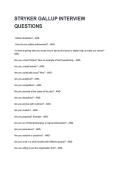 STRYKER GALLUP INTERVIEW QUESTIONS REVISED AND UPDATED FOR 2026&sol;2027 ACTUAL EXAM COMPLETE QUESTIONS AND CORRECT DETAILED ANSWERS &lpar;VERIFIED ANSWERS&rpar; &vert;ALREADY GRADED A&plus;&vert;&vert;BRAND NEW&excl;&excl;&NewLine;