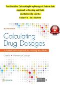 Test Bank For Calculating Drug Dosages A Patient-Safe &NewLine;Approach to Nursing and Math &NewLine;2nd Edition by Castillo &NewLine;Chapter 1 - 22