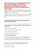 HEALTHCARE QUALITY MANAGEMENT &lpar;HCQM&rpar; FINAL EXAM 2026&sol;2027 &vert; 200 VERIFIED QUESTIONS & ANSWERS &vert; HEALTHCARE ADMINISTRATION & QUALITY IMPROVEMENT STUDY GUIDE