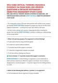 WGU D265 CRITICAL THINKING&colon; REASON & EVIDENCE OA EXAM 2026 &vert; 200 VERIFIED QUESTIONS & DETAILED RATIONALES &vert; OBJECTIVE ASSESSMENT STUDY GUIDE
