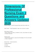 Dimensions Of Professional Nursing Exam 2 Questions and Answers Updated 2026