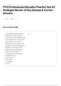 FTCE Professional Education Practice Test &num;1&sol; Strategies Review of Key Quizzes & Correct Answers&period;