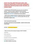 STOTT PILATES WRITTEN EXAM 2026 &vert; 200 VERIFIED QUESTIONS & DETAILED ANSWERS &vert; COMPLETE CERTIFICATION STUDY REVIEW &lpar;A&plus; GRADE PREP&rpar;