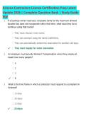 Arizona Contractors License Certification Prep Latest &NewLine;Update 2026 &vert; Complete Question Bank &vert; Study Guide &NewLine;PDF