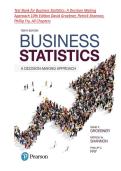 Test Bank for Business Statistics&colon; A Decision Making Approach 10th Edition David Groebner&comma; Patrick Shannon&comma; Phillip Fry&comma; All Chapters Covered
