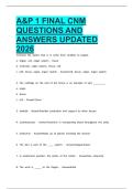 A&P 1 FINAL CNM QUESTIONS AND ANSWERS UPDATED 2026