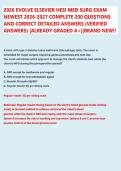 2026 EVOLVE ELSEVIER HESI MED SURG EXAM &NewLine;NEWEST 2026-2027 COMPLETE 200 QUESTIONS &NewLine;AND CORRECT DETAILED ANSWERS &lpar;VERIFIED &NewLine;ANSWERS&rpar; &vert;ALREADY GRADED A&plus;&vert;&vert;BRAND NEW&excl;&excl;