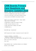 CNM Boards Primary Care Questions and Answers Updated 2026