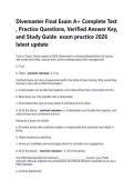 Divemaster Final Exam A&plus; Complete Test &comma; Practice Questions&comma; Verified Answer Key&comma; and Study Guide  exam practice 2026 latest update