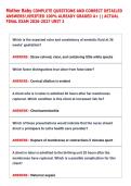 Mother Baby COMPLETE QUESTIONS AND CORRECT DETAILED &NewLine;ANSWERSVERIFIED 100&percnt; ALREADY GRADED A&plus; &vert;&vert; ACTUAL &NewLine;FINAL EXAM 2026-2027 UNIT 3  