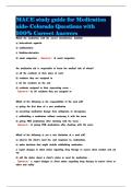 MACE study guide for Medication aids- Colorado Questions with 100&percnt; Correct Answers