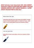 BICSI Technician Exam Study Guide 2025 -2026 NEWEST &NewLine;EXAM WITH COMPLETE QUESTIONS AND CORRECT DETAILED &NewLine;ANSWERSVERIFIED 100&percnt; ALREADY GRADED A&plus; LATEST &NewLine;UPDATE FOR EXAM PREP IN 2026-2027 