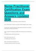 Nurse Practitioner Certification Exam Questions and Answers Updated 2026