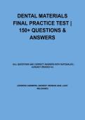 Dental Materials Final Exam Complete Study Guide &vert; Properties&comma; Applications & Practice Questions &lpar;2026&rpar;