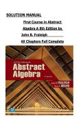 Abstract Algebra &lpar;8th Ed&period;&rpar; Fraleigh &ndash; Complete Solution Manual
