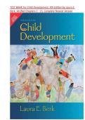 TEST BANK For Child Development&comma; 9th Edition by Laura E&period; Berk&comma; Verified Chapters 1 - 15&comma;All Chapters  Complete Newest Version