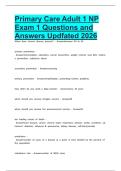 Primary Care Adult 1 NP Exam 1 Questions and Answers Updfated 2026
