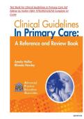 Test Bank For Clinical Guidelines in Primary Care 3rd Edition by Hollier ISBN&colon; 9781892418258 &vert; All Chapters &comma; Complete A&plus; Guide