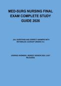 Med-Surg Nursing Final Exam Complete Study Guide &vert; Medical-Surgical Review &plus; Practice Questions & Answers &lpar;2026&rpar;