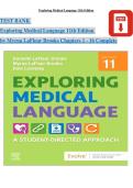 TEST BANK&NewLine;Exploring Medical Language 11th Edition&NewLine;by Myrna LaFleur Brooks Chapters 1 - 16 Complete