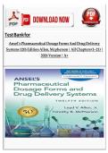 Test Bank for Ansel&rsquo;s Pharmaceutical Dosage Forms and Drug Delivery Systems 12th Edition Allen&comma; McPherson &vert; All Chapters &lpar;1&ndash;21&rpar; &vert; 2026 Version &vert; A&plus;&NewLine;