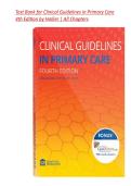 Test Bank&colon; Clinical Guidelines in Primary Care &lpar;4th Edition&rpar; &ndash; Amelie Hollier &vert; All Chapters 