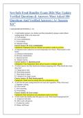 ServSafe Food Handler Exam 2026 May Update &NewLine;Verified Questions & Answers Most Asked 100 &NewLine;Questions And Verified Answers &vert; A&plus; Success &NewLine;Kit&rdquo;  