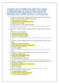 Customer Service Skills Exam 2026 May Update &NewLine;Verified Questions & Answers Most Asked 100 &NewLine;Questions And Verified Answers &vert; A&plus; Success Kit&rdquo; 