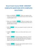 Excel Crash Course EXAM  2026&sol;2027 &NewLine;COMPLETE QUESTIONS WITH COMPLETE &NewLine;SOLUTIONS 