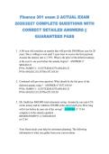Finance 301 exam 2 ACTUAL EXAM &NewLine;2026&sol;2027 COMPLETE QUESTIONS WITH &NewLine;CORRECT DETAILED ANSWERS &vert;&vert; &NewLine;GUARANTEED PASS 